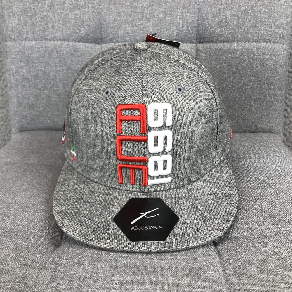 AC Milan Hat Cap Snap Back Mens One Size Gray Soccer Club 1899 Fi Collection