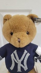 New York Yankees Bear Wearing Sweater Point 40 Plush Stuffed Toy 16in With Stand