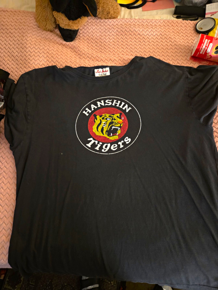 Rawlings Hanshin Tigers Baseball Team Black Fan T-Shirt
