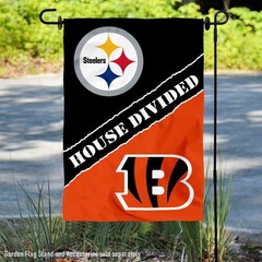 House Divided Steelers and Bengals Garden Flag and Yard Banner