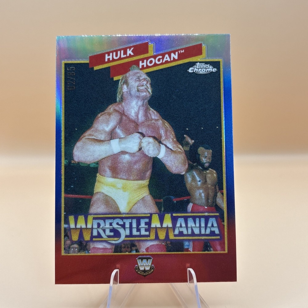 Topps 2025 Chrome WWE Wrestlemania Recall Hulk Hogan Red White & Blue /85