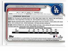 Dalton Rushing Los Angeles Dodgers 2024 Bowman Draft ****