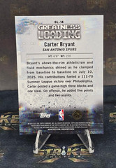 Carter Bryant 2025-26 Bowman Chrome Rookie Greatness Loading Purple 122/199