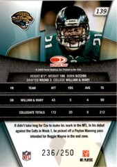 2009 Donruss Gridiron Gear #139 Derek Cox Silver X&rsquo;s #/250