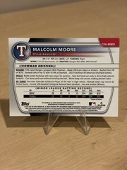 🔥⚾MALCOLM MOORE 2025 Bowman Chrome 1st Green Sapphire Auto SP /99 #RANGERS⚾🔥