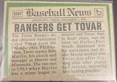 1974 Topps – Traded Cesar Tovar #538T – Texas Rangers – EXT