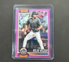 2026 Topps Chrome Nolan McLean Rookie SP Pink Refractor /250 RC NY Mets #236