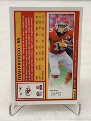 2025 Panini Donruss Optic Isiah Pacheco #147 Blue Mojo Prizm /55