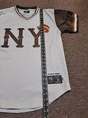 Ebbets Field Flannels NY Black Yankees Mesh Jersey Medium Negro League V-Neck