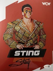Sting 8×10 Metalic JSA Witness Authentic Autograph Wwe