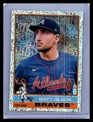 2025 Topps Heritage #102 Matt Olson Chrome Silver Sparkle Refractor