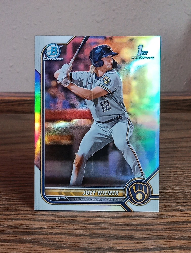 2022 Bowman Chrome Prospects Refractor 166/499 Joey Wiemer #BCP-207 Nationals