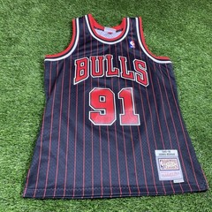 Dennis Rodman Chicago Bulls Jersey Mitchell Ness Mens Medium #91 Black
