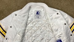 Lakers Jacket Los Angeles NBA STARTER Snap Down « POWER FORWARD » Jacket WHITE