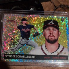 2025 Topps Chrome Platinum Anniv. Spencer Schwellenbach RC Speckle 67/150 Braves
