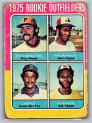 1975 Topps #616 Rookie Outfielders (D Augustine / P Mangual / J Rice / J Scott)