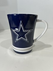 Dallas Cowboys Ceramic Mug NFL Football Cup 4 3/4” Tall Navy/Silver NWT