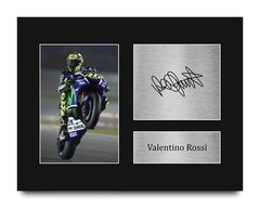HWC Trading USL Valentino Rossi Gifts Printed Signed 11&Prime;L x 8.5&Prime;W, Black