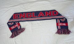 England National Team Soccer/Football Fan Scarf White Blue Red with Fringe NEW