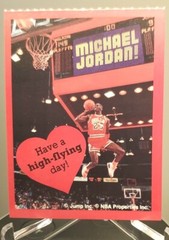 Michael Jordan Valentines Card. Have A High-Flying Day. Blank Back Perforated