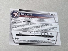 2026 Bowman Chrome Draft Eli Willits # BDC-1 Nationals