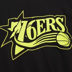 Men&rsquo;s Mitchell & Ness Black Philadelphia 76ers Hardwood Classics Neon Nights