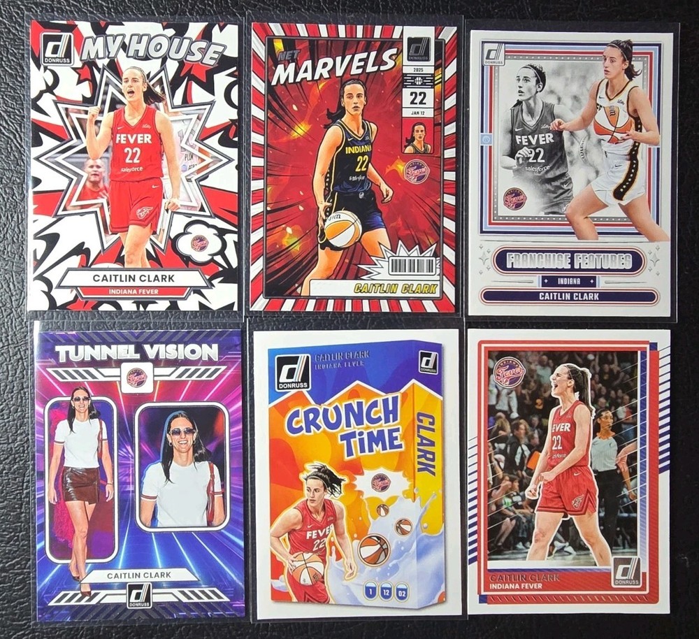 Caitlin Clark 6 Card Lot My House Net Marvels Crunch Time Tunnel Vision Fever