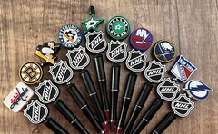 Handmade beaded pens. Hockey. Collect, gifts, gift basket filler, party