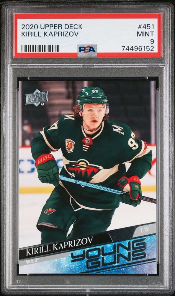2020-21 Upper Deck Hockey Kirill Kaprizov #451 Young Guns PSA 9