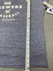 Milwaukee Brewers Women’s Soft As A Grape Blue Gray Funnel Neck Shirt MLB