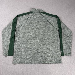 Antigua brand Milwaukee Bucks heather gray and green 1/4 zip pullover NBA Mens L