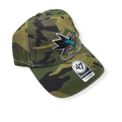 &rsquo;47 San Jose Sharks Clean Up Camo Adjustable Strap Hat Dad Cap
