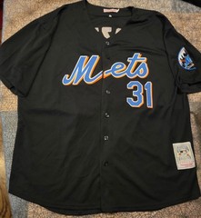 Mike Piazza NY Mets Mitchell Ness Cooperstown Collection Sz 56 Jersey 3XL Black