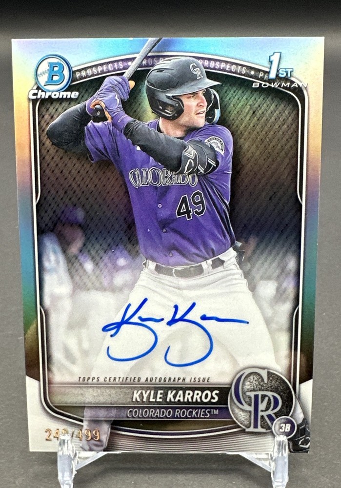 2025 Bowman Chrome – Prospect Autographs Kyle Karros #CPA-KK Refractor /499