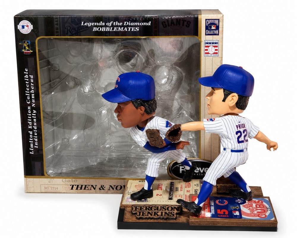 Fergie Jenkins & Mark Prior 7 Inch Chicago Cubs Dual Bobblehead Only 504 Made