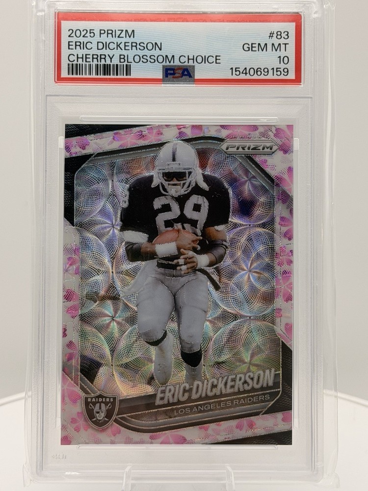 Eric Dickerson 2025 Panini Prizm Choice Cherry Blossom 01/15 #83 Raiders TF1