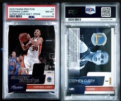 Panini 2010-11 Prestige Stephen Curry Super Sophs Mat Prime #3 /49 PSA 8