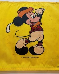 Vintage Walt Disney Mickey Mouse Fore-Par Golf Flag – Course Used PGA