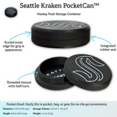 Seattle Kraken Hockey Puck Pocket Storage Container Glow-In-The-Dark Logo