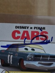 Mario Andretti & Richard Petty Dual Signed Cars Disney Pixar Card