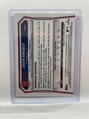 BOWMAN CHROME Autographed Justin Gonzales 1st Bowman No. CPA-JG