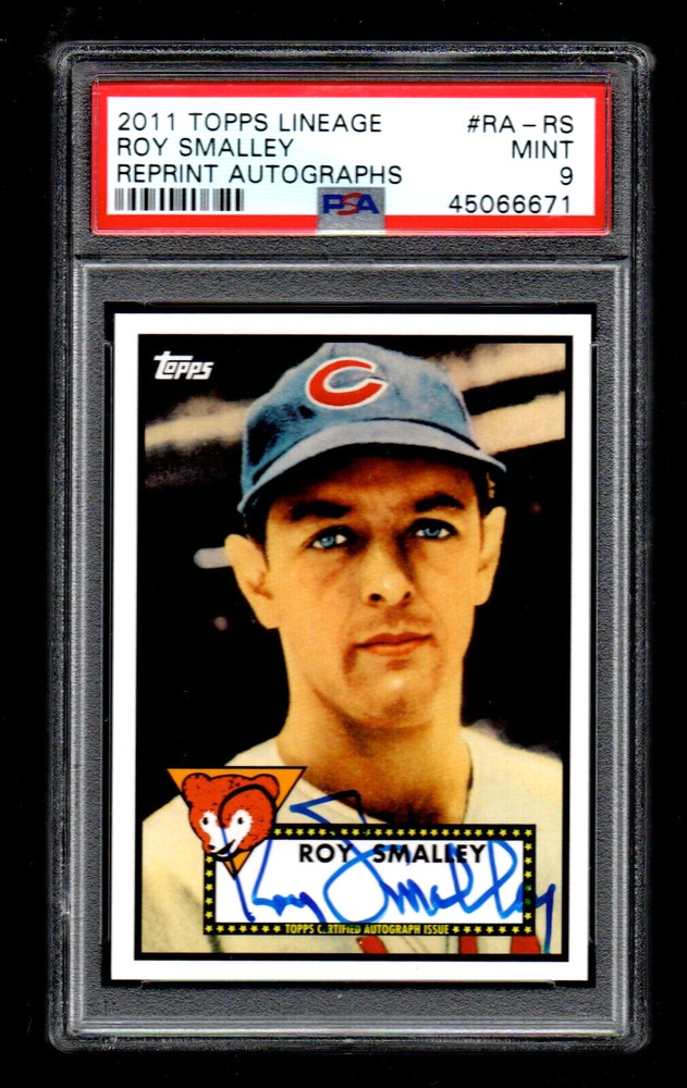 2011 Topps Lineage ROY SMALLEY Chicago Cubs Autograph PSA 9 RIP