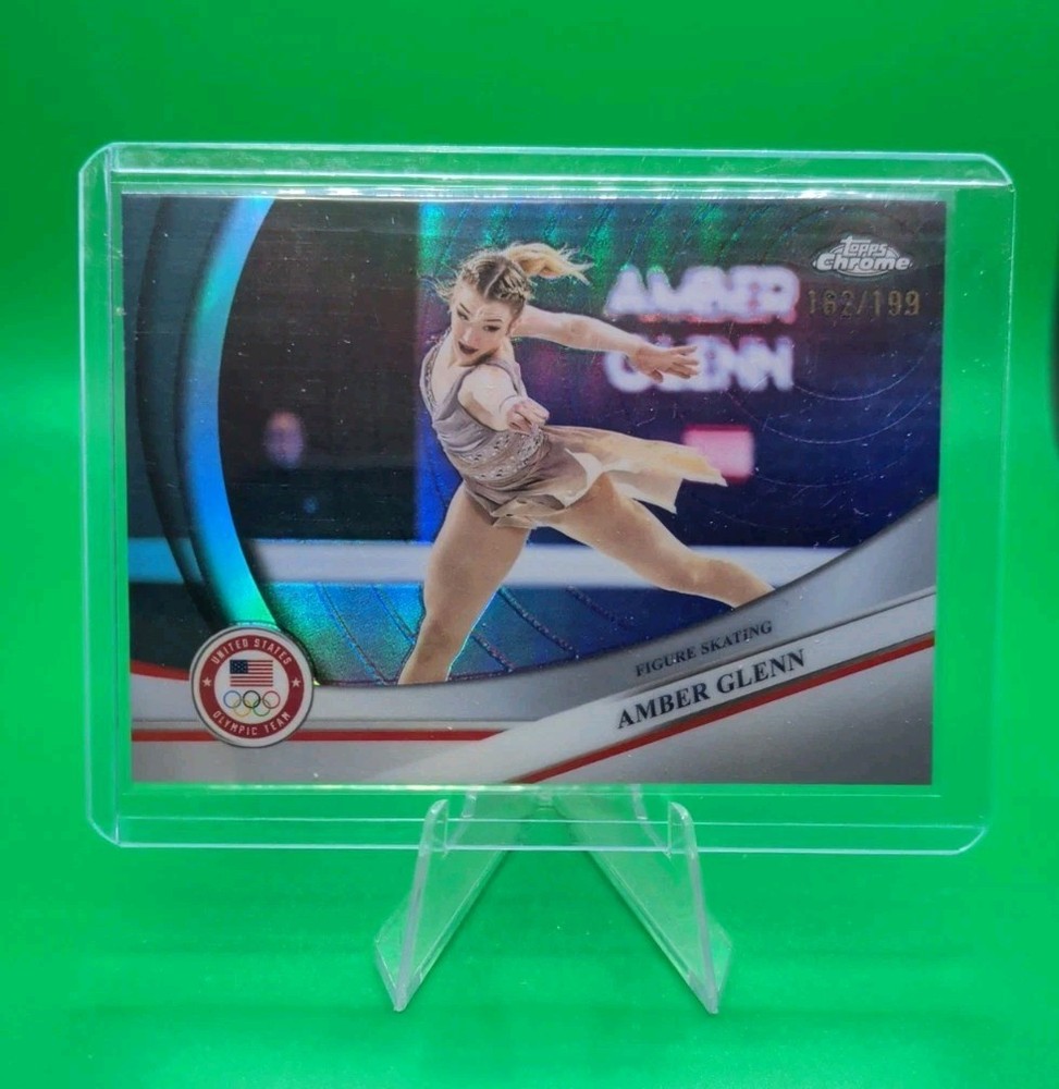 2026 Topps Chrome US Winter Olympics #13 AMBER GLENN Aqua Parallel /199