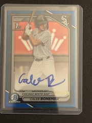 Caleb Bonemer 2024 Bowman Draft Chrome 1st Blue Refractor Auto 52/150 CPA-CBO