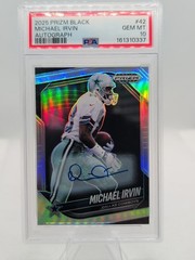 2025 Panini Prizm Black Michael Irvin Autograph #42 Dallas Cowboys PSA 10 Pop 1