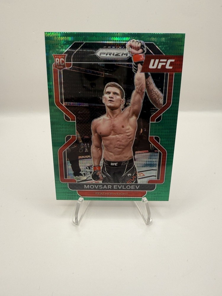 2022 Panini Prizm UFC – Movsar Evloev #130 Green Pulsar Prizm /25 (RC)