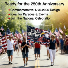 250 3Ft x 5Ft(USA 250th Anniversary), Multicolor(USA Anniversary)