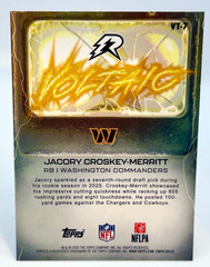 2025 Topps Resurgence – Jacory Croskey-Merritt # VT-7 Voltaic Commanders (RC)
