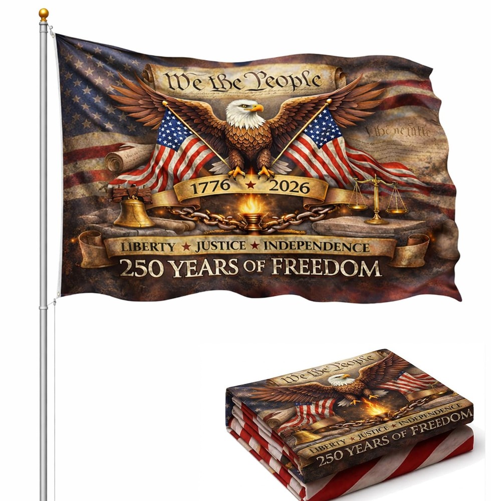250th Anniversary USA Flag 3×5 36 inches by 60 inches, 250 Years Of Freedom