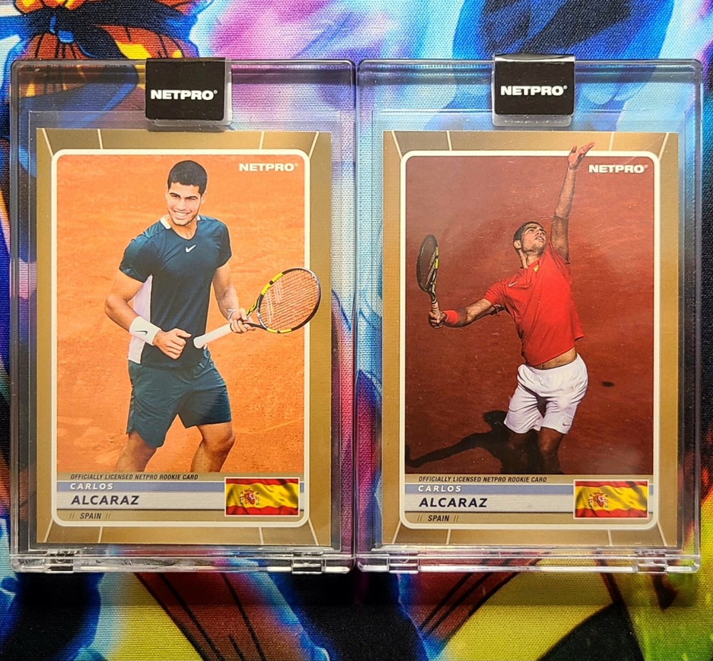 2022 NetPro 1 Carlos Alcaraz Red & Green SHIRT /2000 Sealed Rookie Cards Set RC